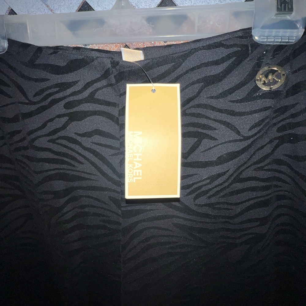NWT Michael Khors Black Zebra Print Leggings Pants Size Large - Picture 3 of 10